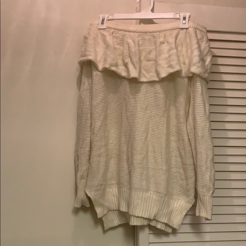 Cream off-shoulder sweater